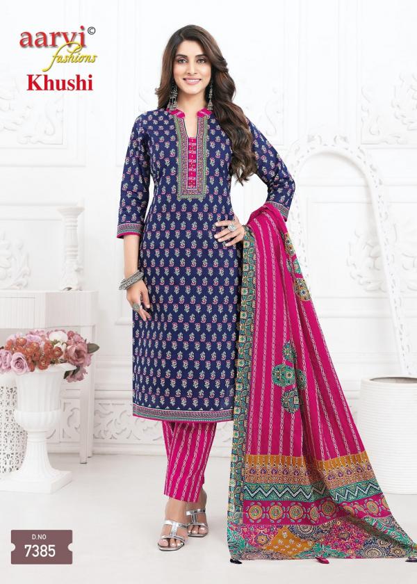 Aarvi Khushi Vol-1 – Ajrakh Style Kurti Pant With Dupatta